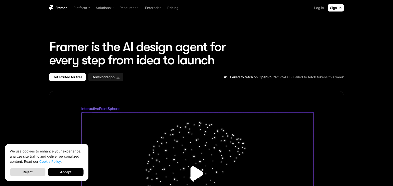 Framer homepage preview