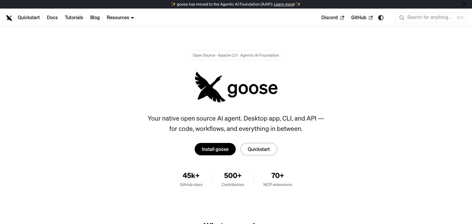 goose homepage preview