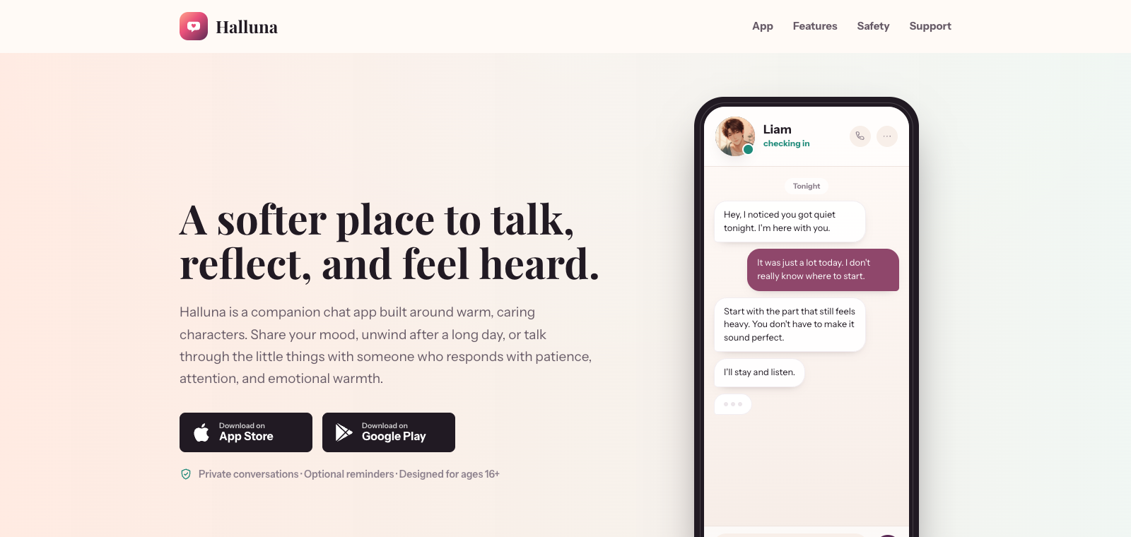 Halluna homepage preview