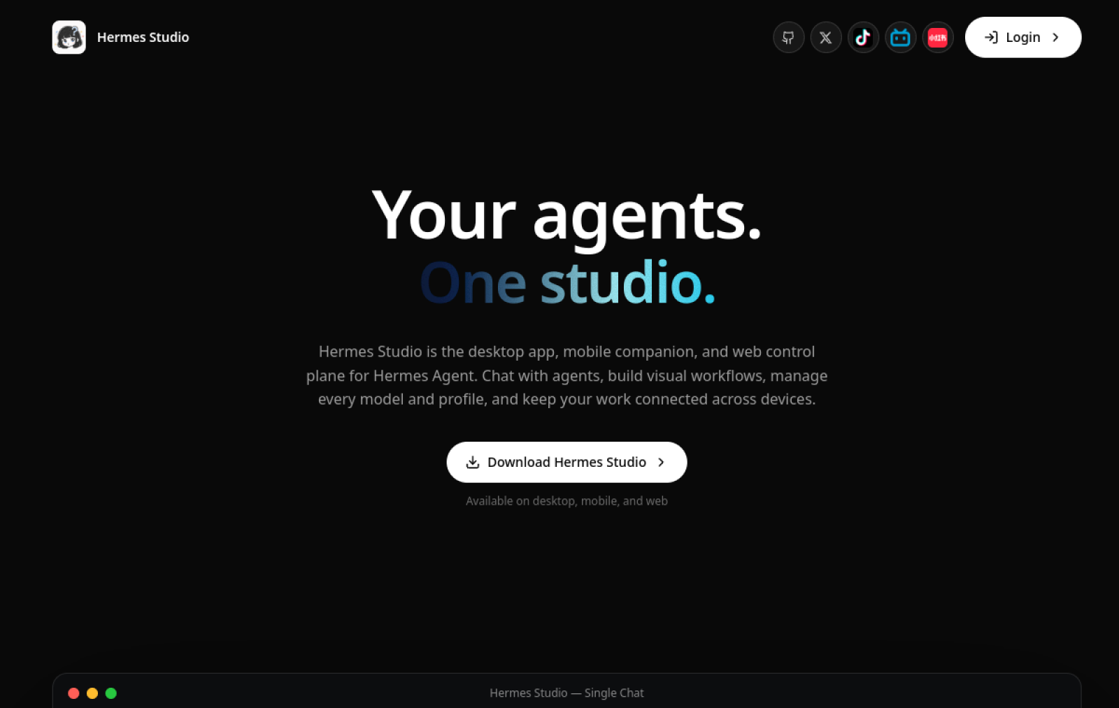 Hermes Web UI homepage preview