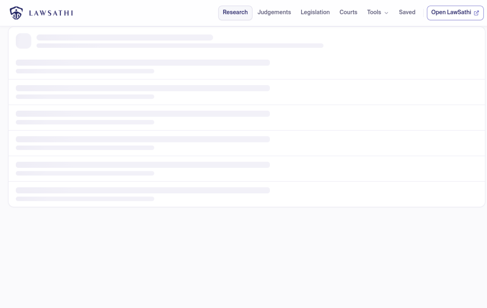 LawSathi Judgements Extraction homepage preview