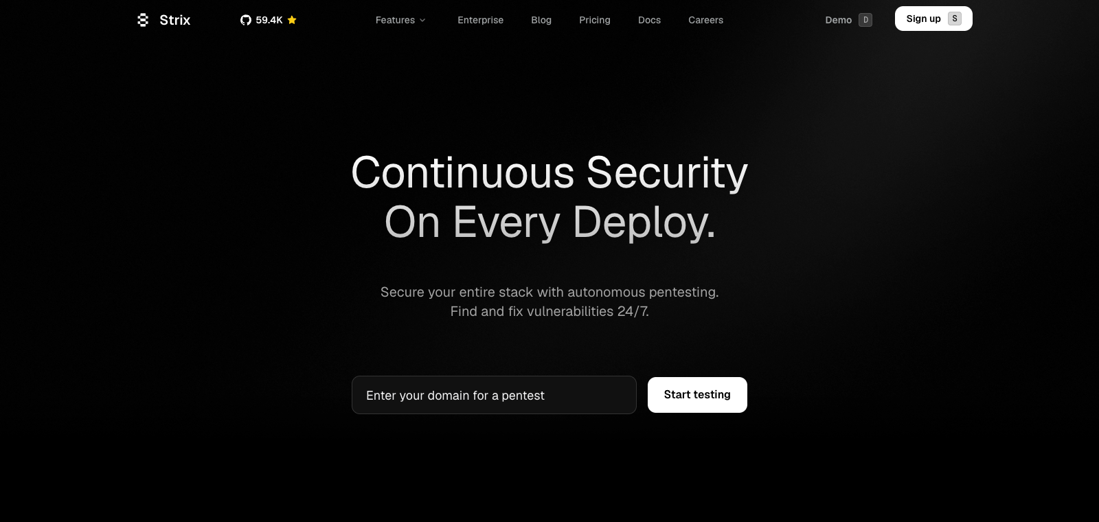 Strix homepage preview