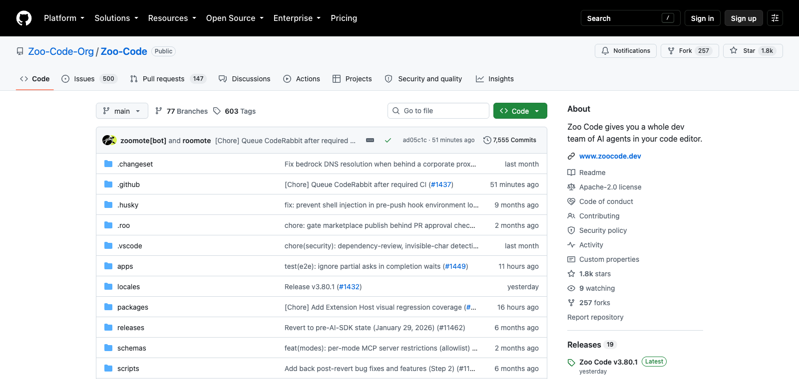 Zoo Code homepage preview