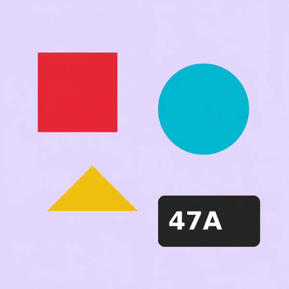 GPT-Image-2.5 Sunburst editing result through APIMaster: the geometric shapes and code 47A remain, with a pale lavender background.