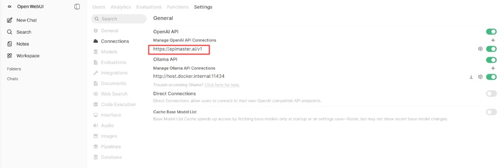 Settings → Connections